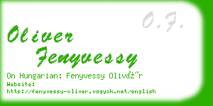 oliver fenyvessy business card